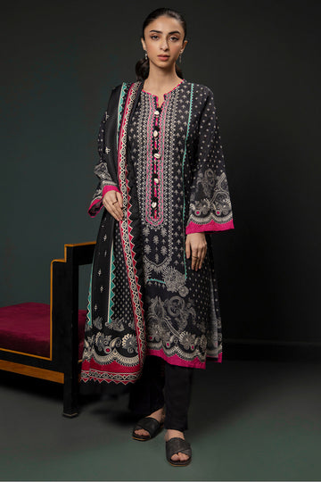 Zellbury | Winter Pret | Kurta Shawl Trouser - 3008 - Designer Dress with Intricate embroidery and embellishments. Shop elegent wedding dress at Maria Faisal.