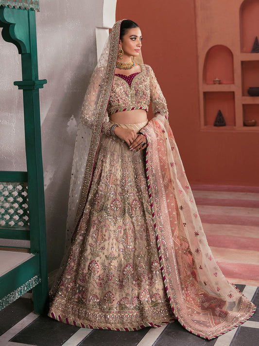 Gulaal | Wedding Formals | ANSHAH GL-WS-22V1-28 (IVORY WHITE LEHNGA CHOLI) - Designer Dress with Intricate embroidery and embellishments. Shop elegent wedding dress at Maria Faisal.