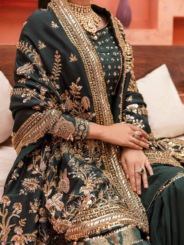 Gulaal | Wedding Formals | GL-WS-22V1-33 (SHIRT AND GHARARA) - Designer Dress with Intricate embroidery and embellishments. Shop elegent wedding dress at Maria Faisal.