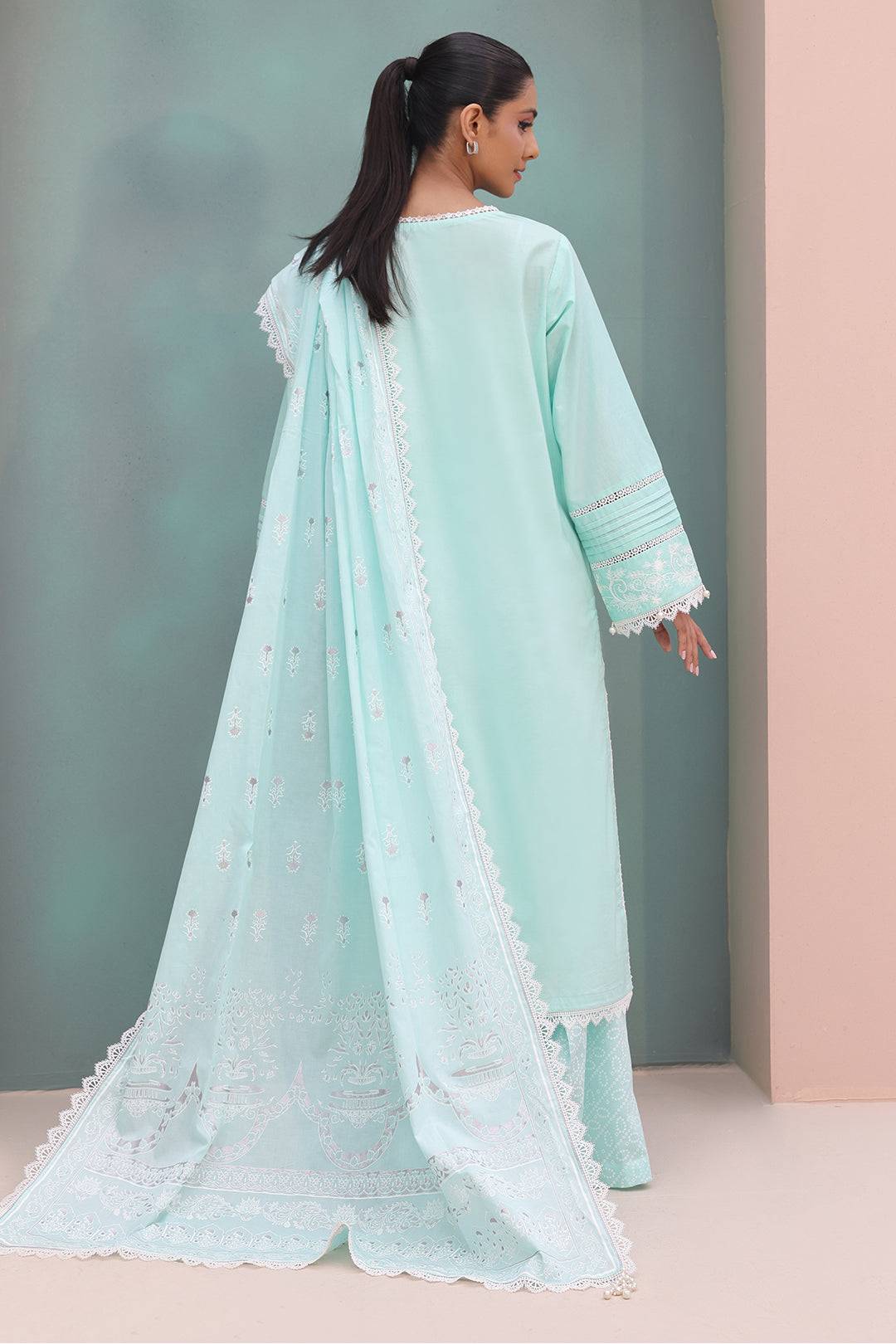 Zellbury | Unstitched 3 Piece Cambric | Embroidered Shirt Shalwar Dupatta - 0073 by Maria Faisal - Registered Vendor of : Zellbury Women - type : Essential Unstitched - 100% original wedding dresses