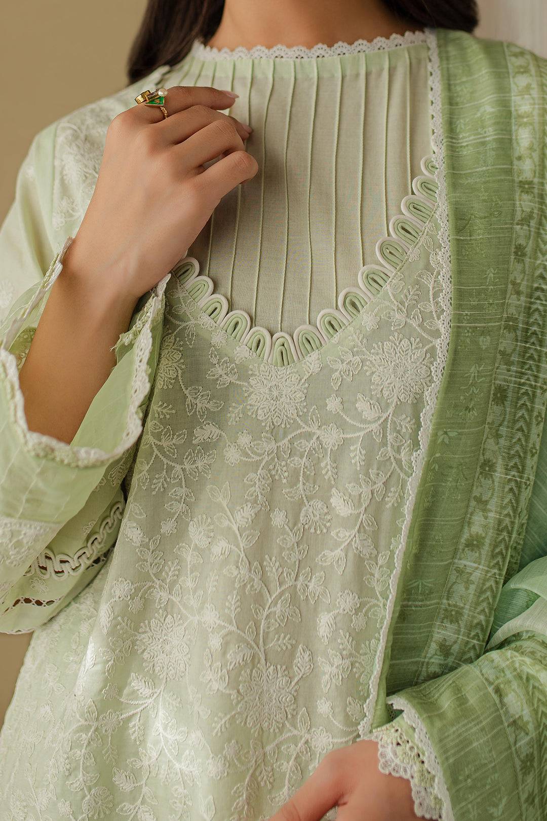 Zellbury | Unstitched 3 Piece Chikankari | Embroidered Shirt Shalwar Dupatta - 0706 by Maria Faisal - Registered Vendor of : Zellbury Women - type : Signature Unstitched - 100% original wedding dresses