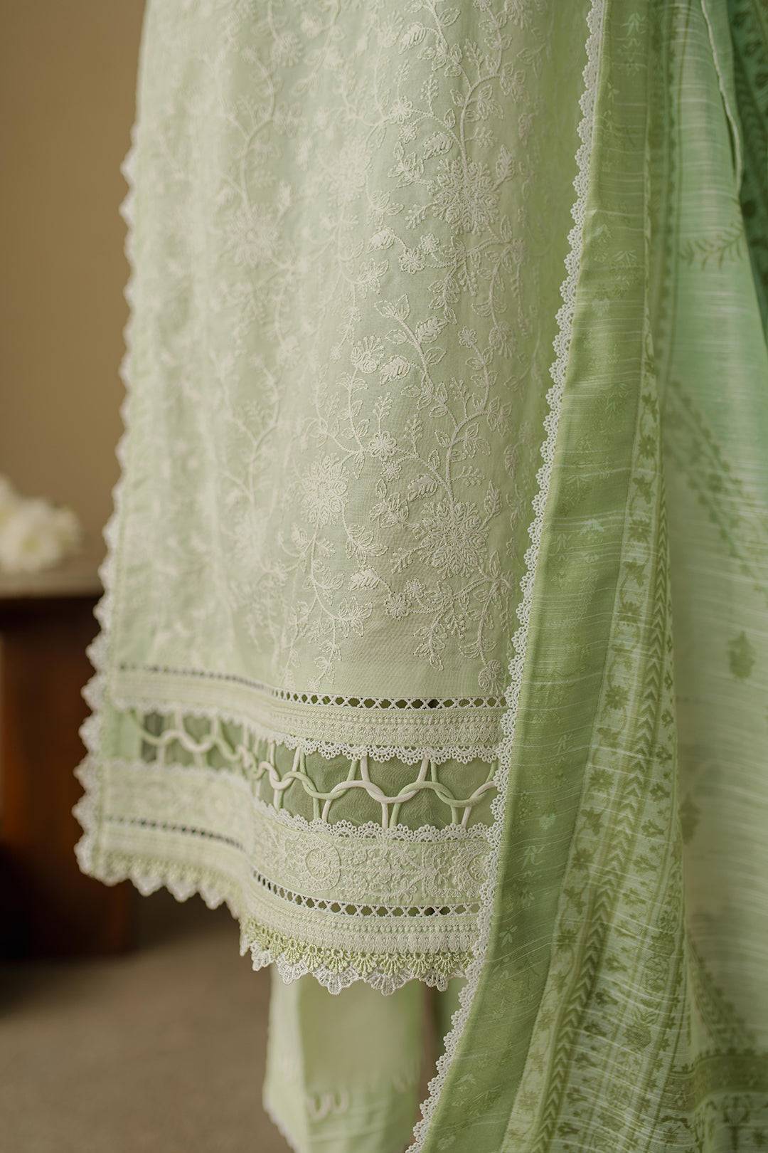 Zellbury | Unstitched 3 Piece Chikankari | Embroidered Shirt Shalwar Dupatta - 0706 by Maria Faisal - Registered Vendor of : Zellbury Women - type : Signature Unstitched - 100% original wedding dresses