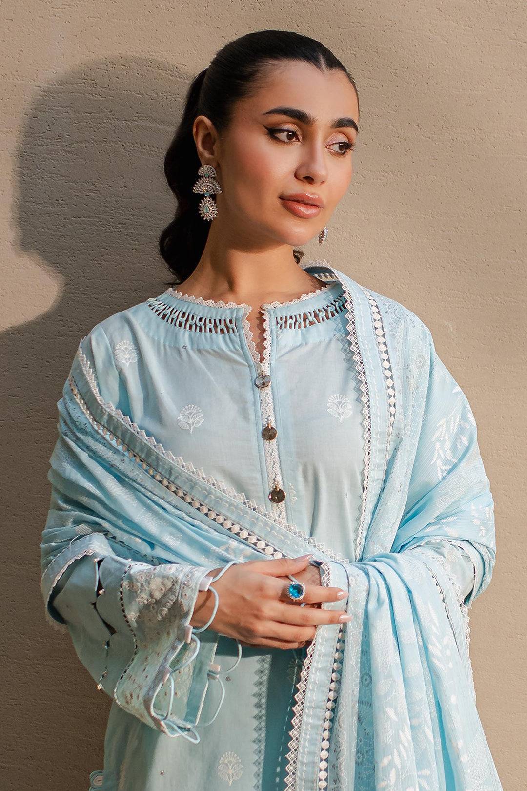 Zellbury | Unstitched 3 Piece Chikankari | Embroidered Shirt Shalwar Dupatta - 0709 by Maria Faisal - Registered Vendor of : Zellbury Women - type : Signature Unstitched - 100% original wedding dresses