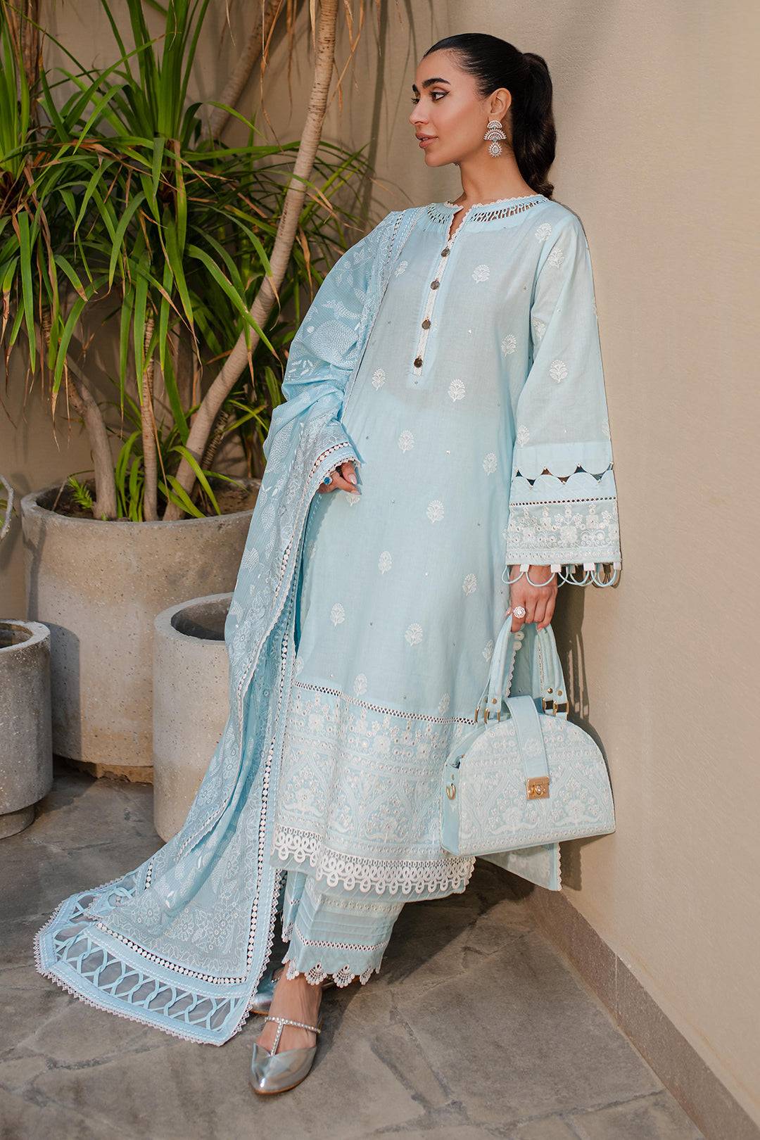 Zellbury | Unstitched 3 Piece Chikankari | Embroidered Shirt Shalwar Dupatta - 0709 by Maria Faisal - Registered Vendor of : Zellbury Women - type : Signature Unstitched - 100% original wedding dresses