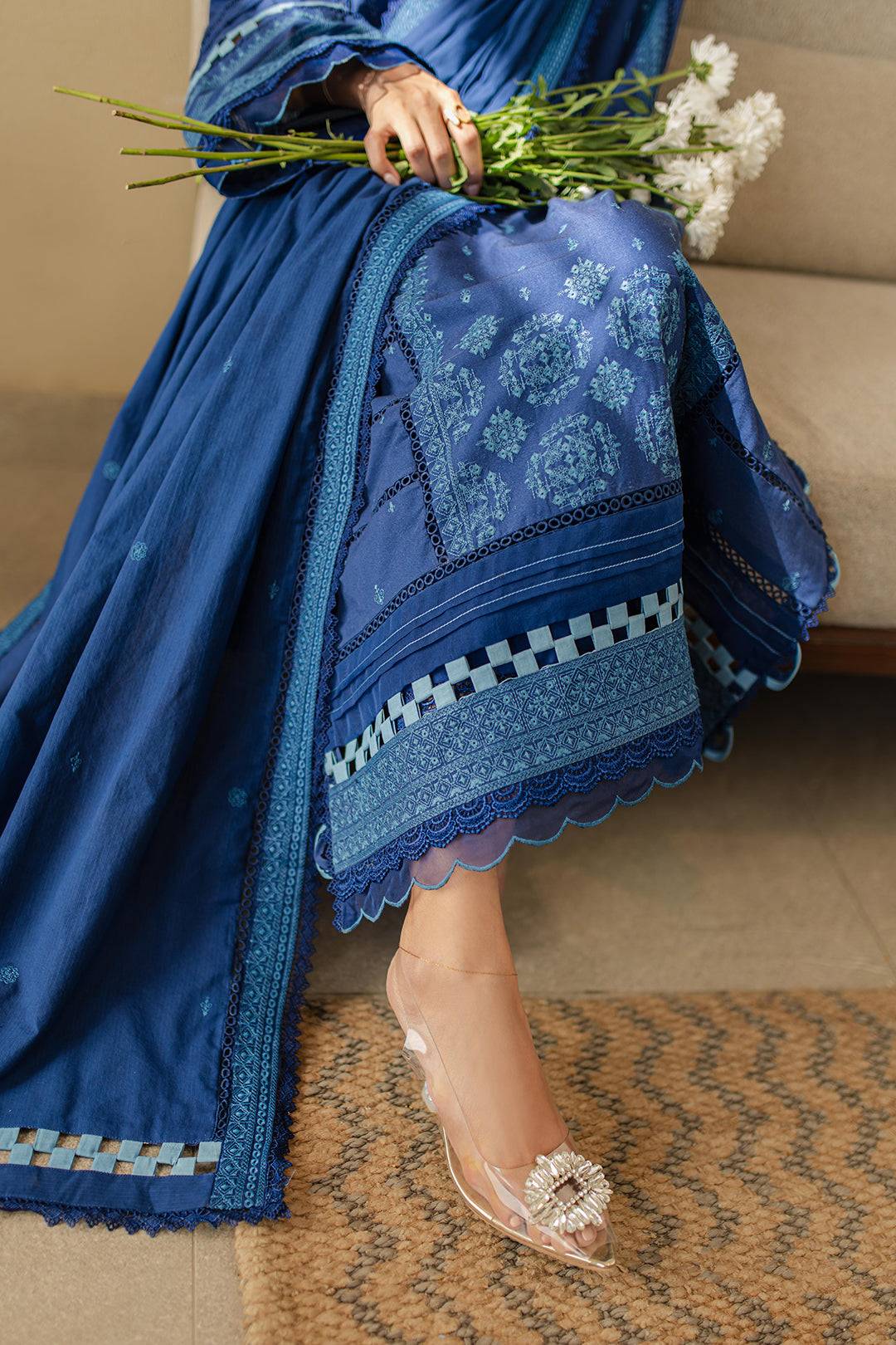 Zellbury | Unstitched 3 Piece Chikankari | Embroidered Shirt Shalwar Dupatta - 0711 by Maria Faisal - Registered Vendor of : Zellbury Women - type : Signature Unstitched - 100% original wedding dresses