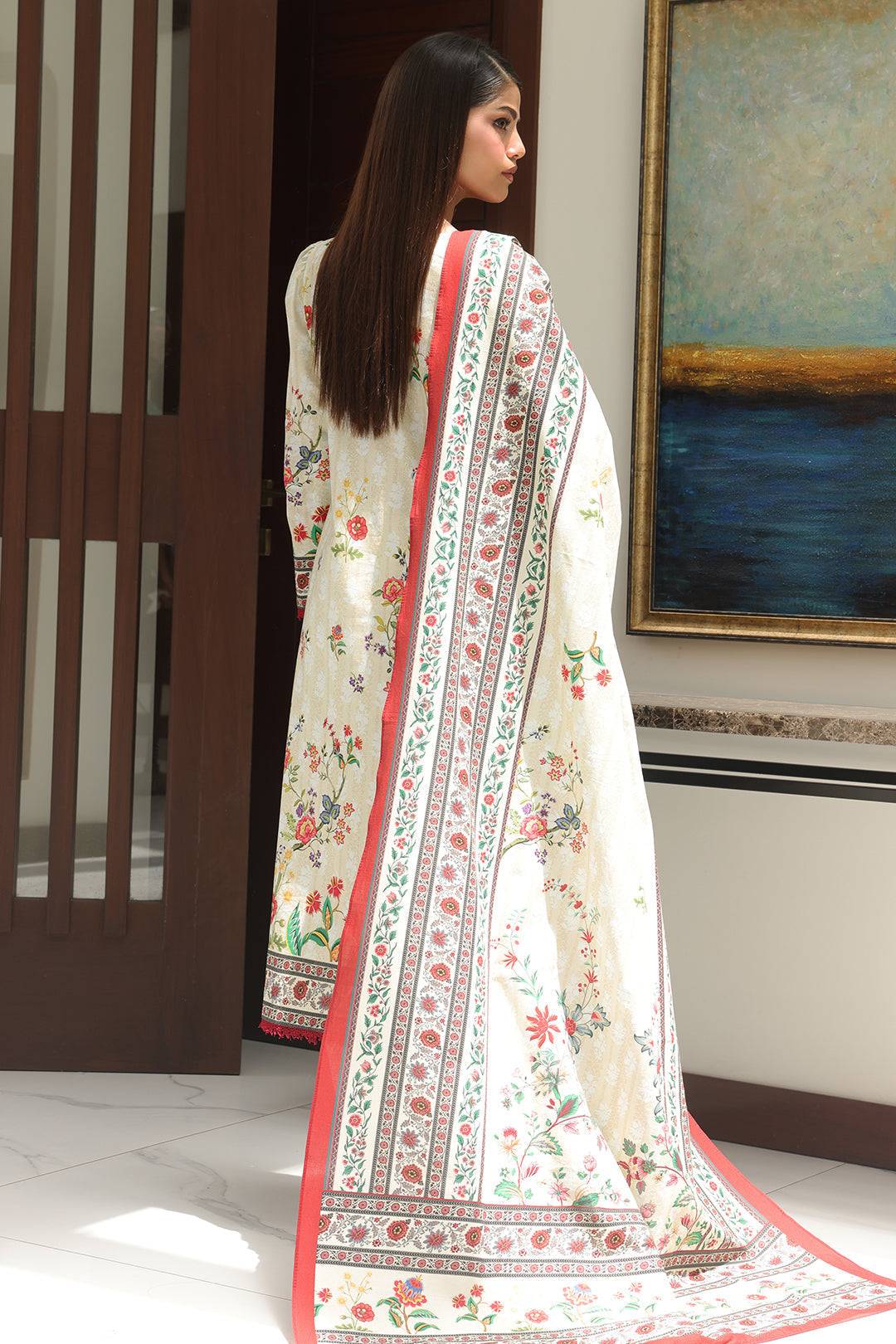 Zellbury | Unstitched 3 Piece Cambric | Shirt Shalwar Dupatta - 0044 by Maria Faisal - Registered Vendor of : Zellbury Women - type : Essential Unstitched - 100% original wedding dresses