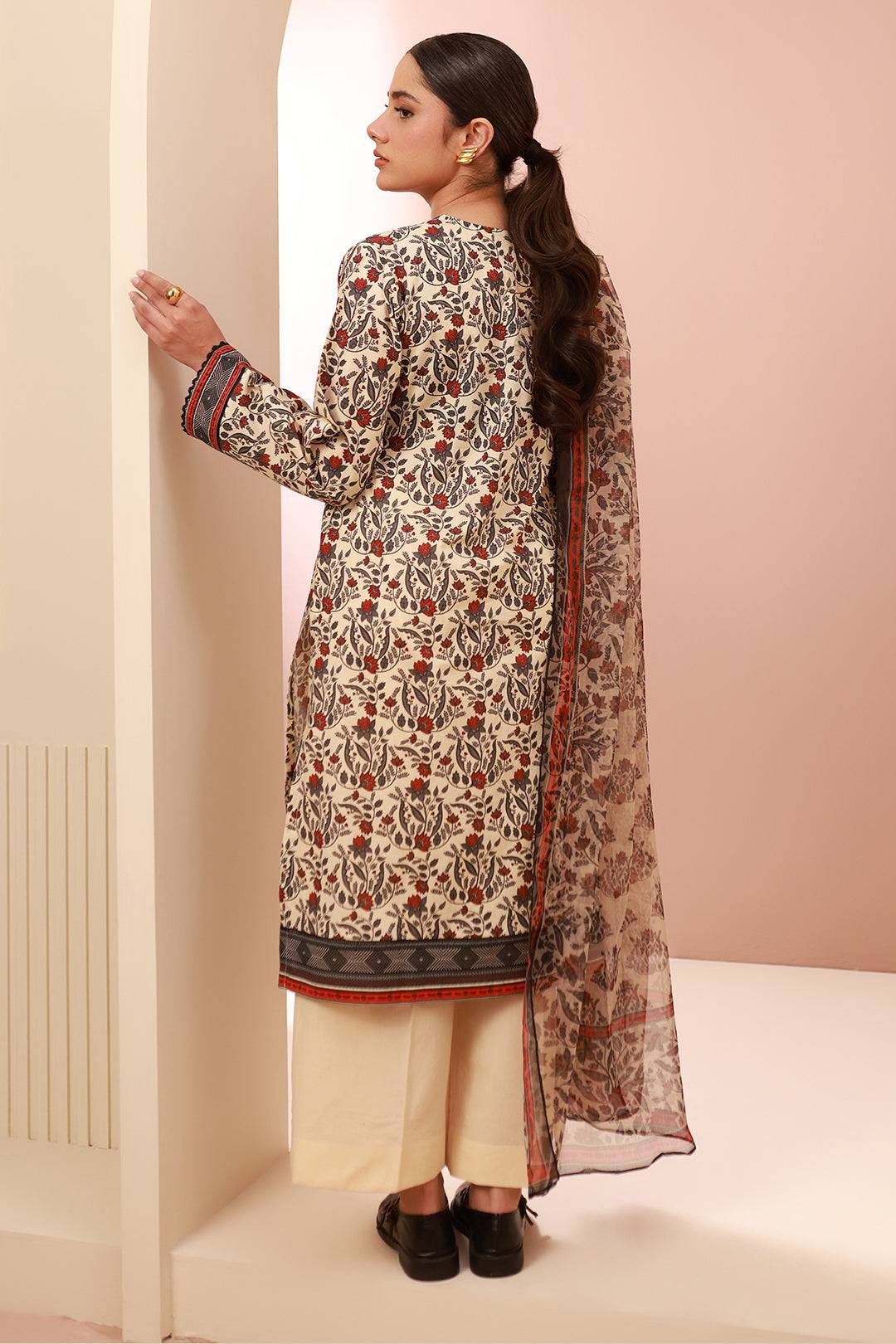 Zellbury | Unstitched 3 Piece Cambric | Shirt Shalwar Dupatta - 0658 by Maria Faisal - Registered Vendor of : Zellbury Women - type : Essential Unstitched - 100% original wedding dresses