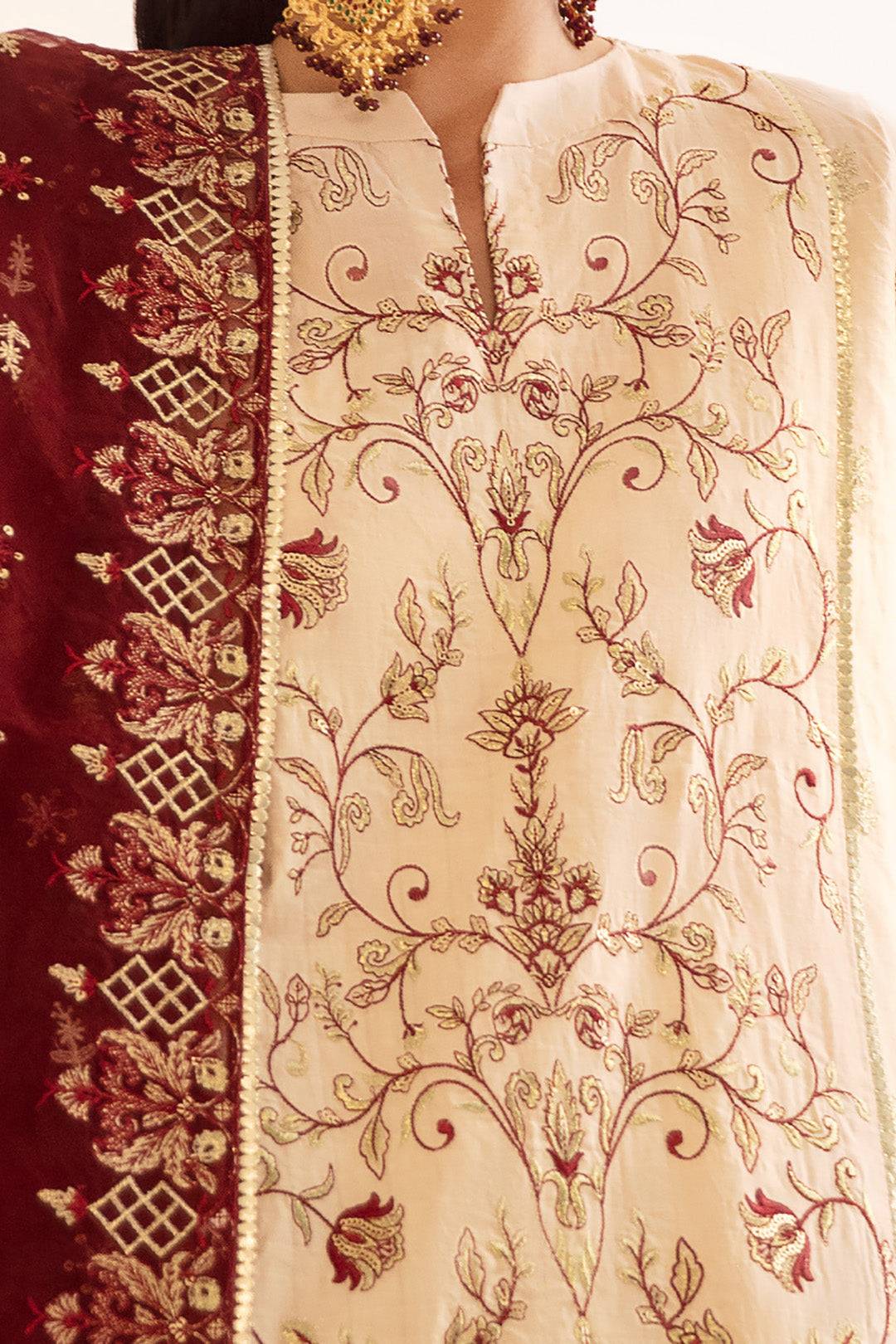 Zellbury | Unstitched 3 Piece Dobby | Embroidered Shirt Shalwar Dupatta - 0301 by Maria Faisal - Registered Vendor of : Zellbury Women - type : Luxury Unstitch - 100% original wedding dresses