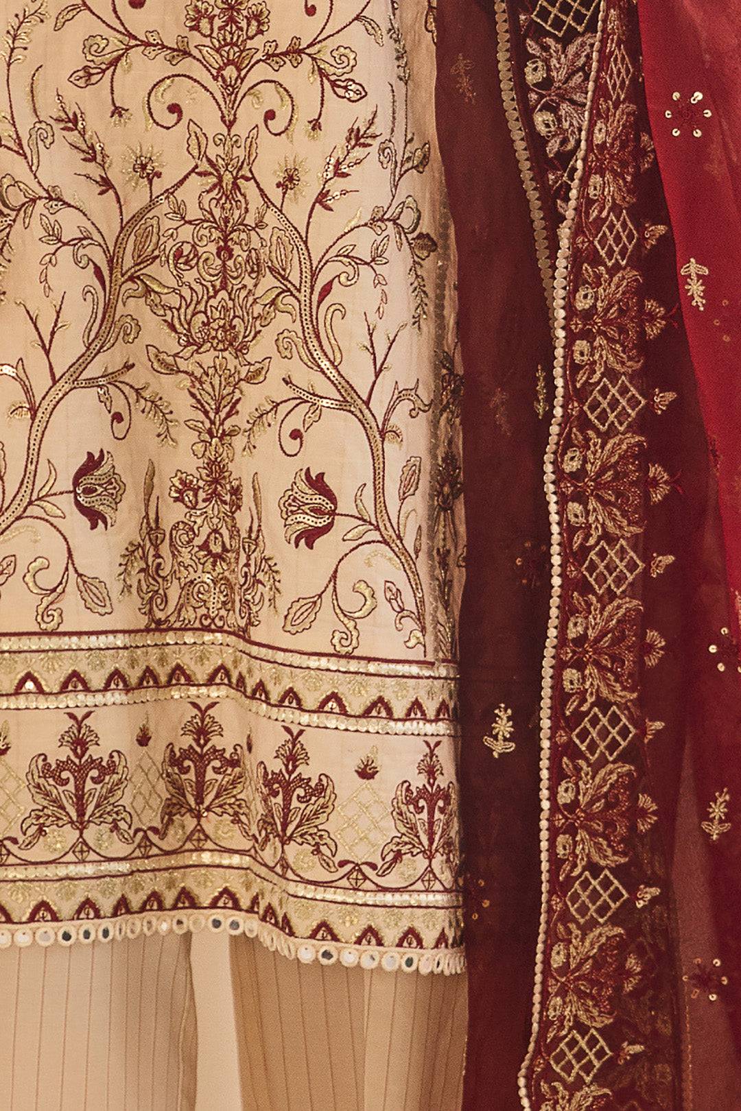 Zellbury | Unstitched 3 Piece Dobby | Embroidered Shirt Shalwar Dupatta - 0301 by Maria Faisal - Registered Vendor of : Zellbury Women - type : Luxury Unstitch - 100% original wedding dresses