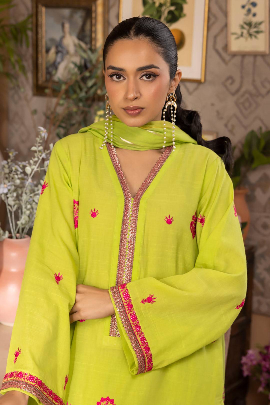 Zellbury | Unstitched 3 Piece Green | Embroidered Shirt Shalwar Dupatta - 1131 by Maria Faisal - Registered Vendor of : Zellbury Women - type : Signature Unstitched - 100% original wedding dresses