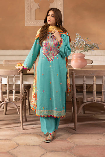 Zellbury | Unstitched 3 Piece Lawn | Embroidered Shirt Shalwar Dupatta - 1146 - Designer Dress with Intricate embroidery and embellishments. Shop elegent wedding dress at Maria Faisal.