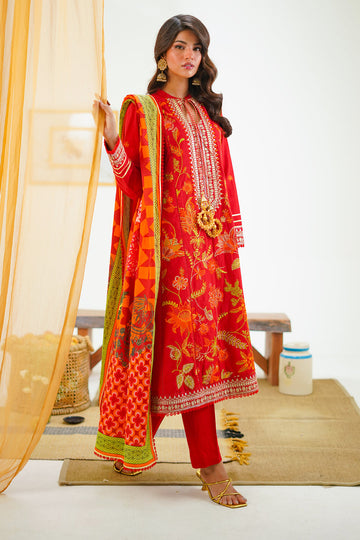 Zellbury | Unstitched 3 Piece Lawn | Embroidered Shirt Shalwar Dupatta - 1295 - Designer Dress with Intricate embroidery and embellishments. Shop elegent wedding dress at Maria Faisal.