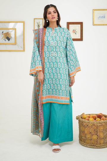 Zellbury | Unstitched 3 Piece Lawn | Shirt Shalwar Dupatta - 1721 - Designer Dress with Intricate embroidery and embellishments. Shop elegent wedding dress at Maria Faisal.