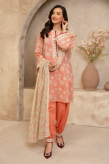 Zellbury | Unstitched 3 Piece Lawn | Shirt Shalwar Dupatta - 0032 - Designer Dress with Intricate embroidery and embellishments. Shop elegent wedding dress at Maria Faisal.