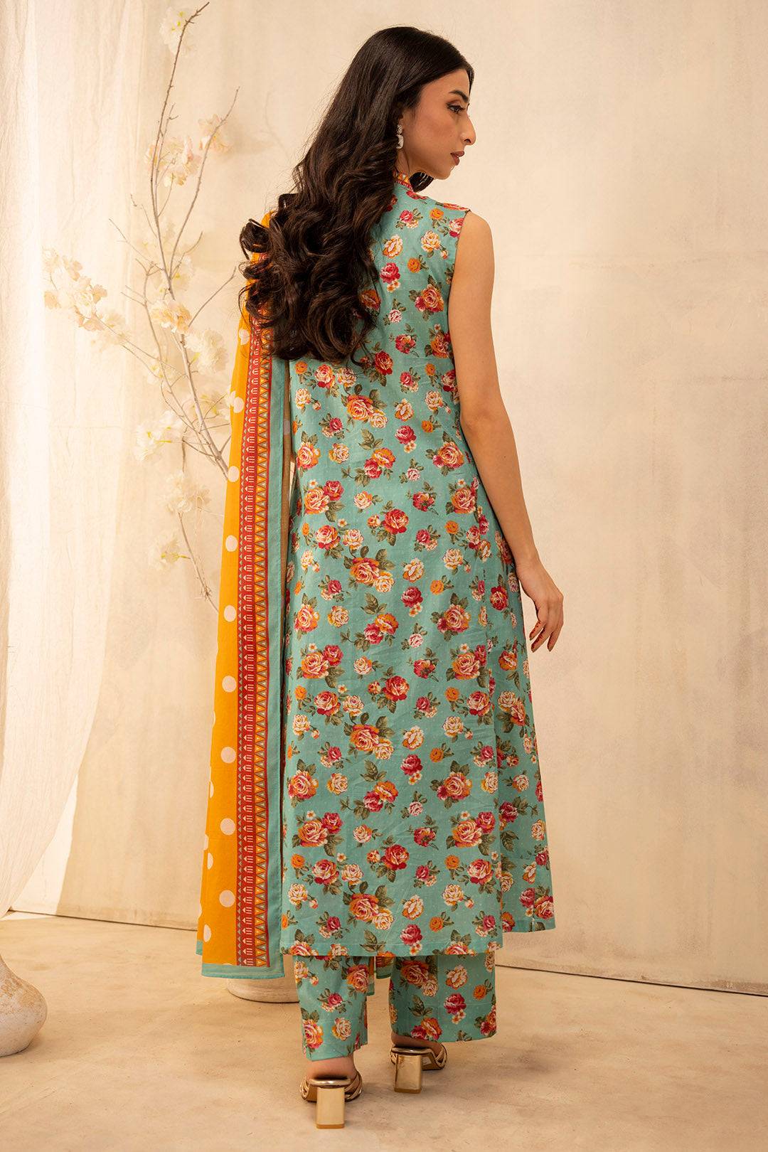 Zellbury | Unstitched 3 Piece Lawn | Shirt Shalwar Dupatta - 0052 by Maria Faisal - Registered Vendor of : Zellbury Women - type : Essential Unstitched - 100% original wedding dresses