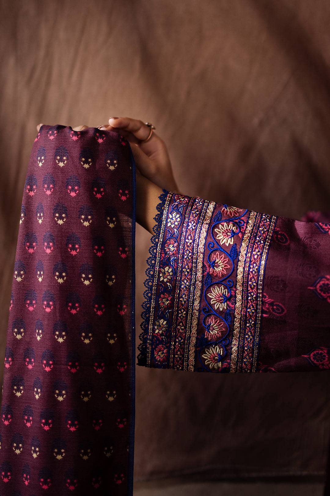 Zellbury | Unstitched 2 Piece Khaddar | Embroidered Shirt Dupatta - 0263 by Maria Faisal - Registered Vendor of : Zellbury Women - type : Essential Unstitched - 100% original wedding dresses