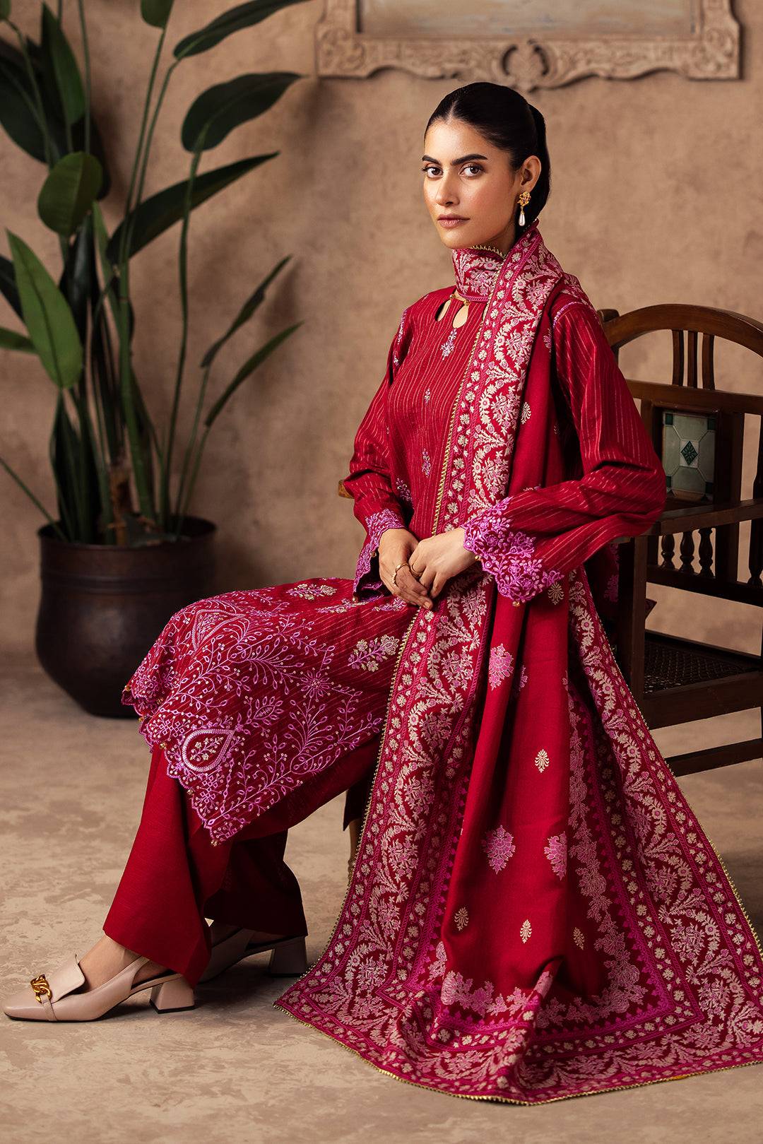 Zellbury | Unstitched 3 Piece Khaddar | Embroidered Shirt Shalwar Shawl - 0231 by Maria Faisal - Registered Vendor of : Zellbury Women - type : Essential Unstitched - 100% original wedding dresses