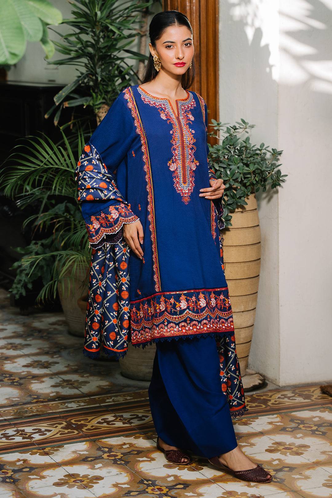 Zellbury | Unstitched 3 Piece Cotail | Embroidered Shirt Shalwar Dupatta - 0245 by Maria Faisal - Registered Vendor of : Zellbury Women - type : Signature Unstitched - 100% original wedding dresses