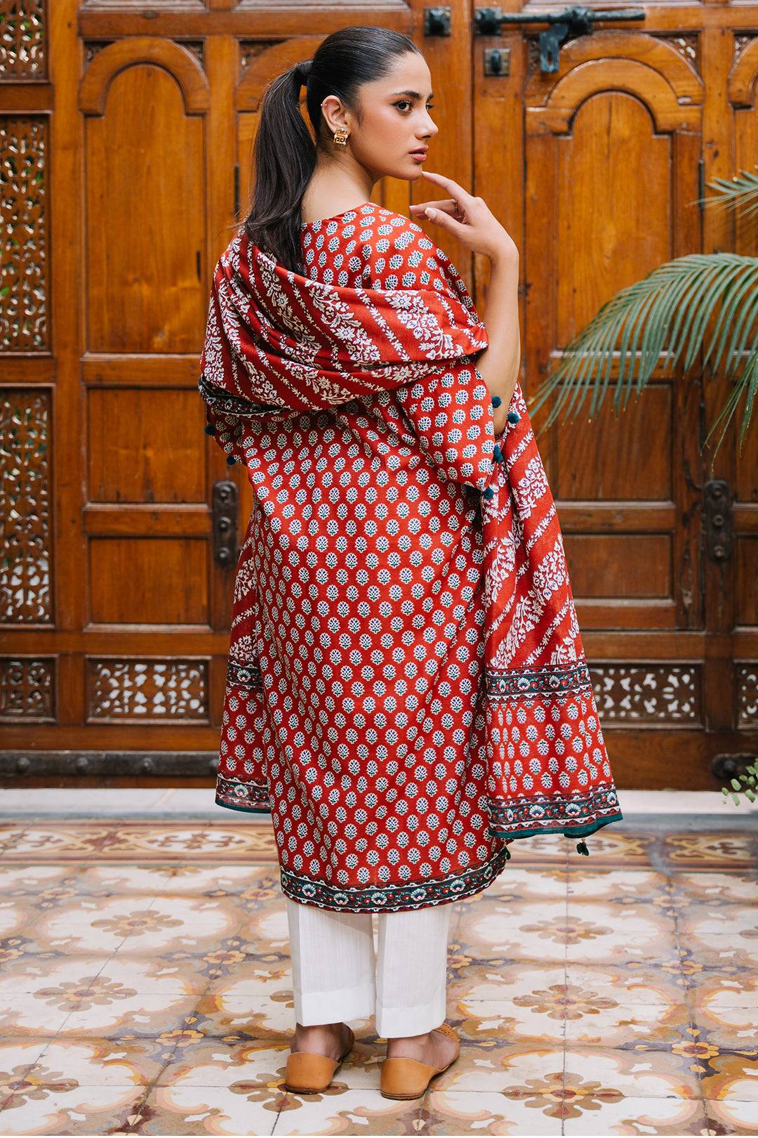Zellbury | Unstitched 2 Piece Khaddar | Shirt Dupatta - 0250 by Maria Faisal - Registered Vendor of : Zellbury Women - type : Essential Unstitched - 100% original wedding dresses