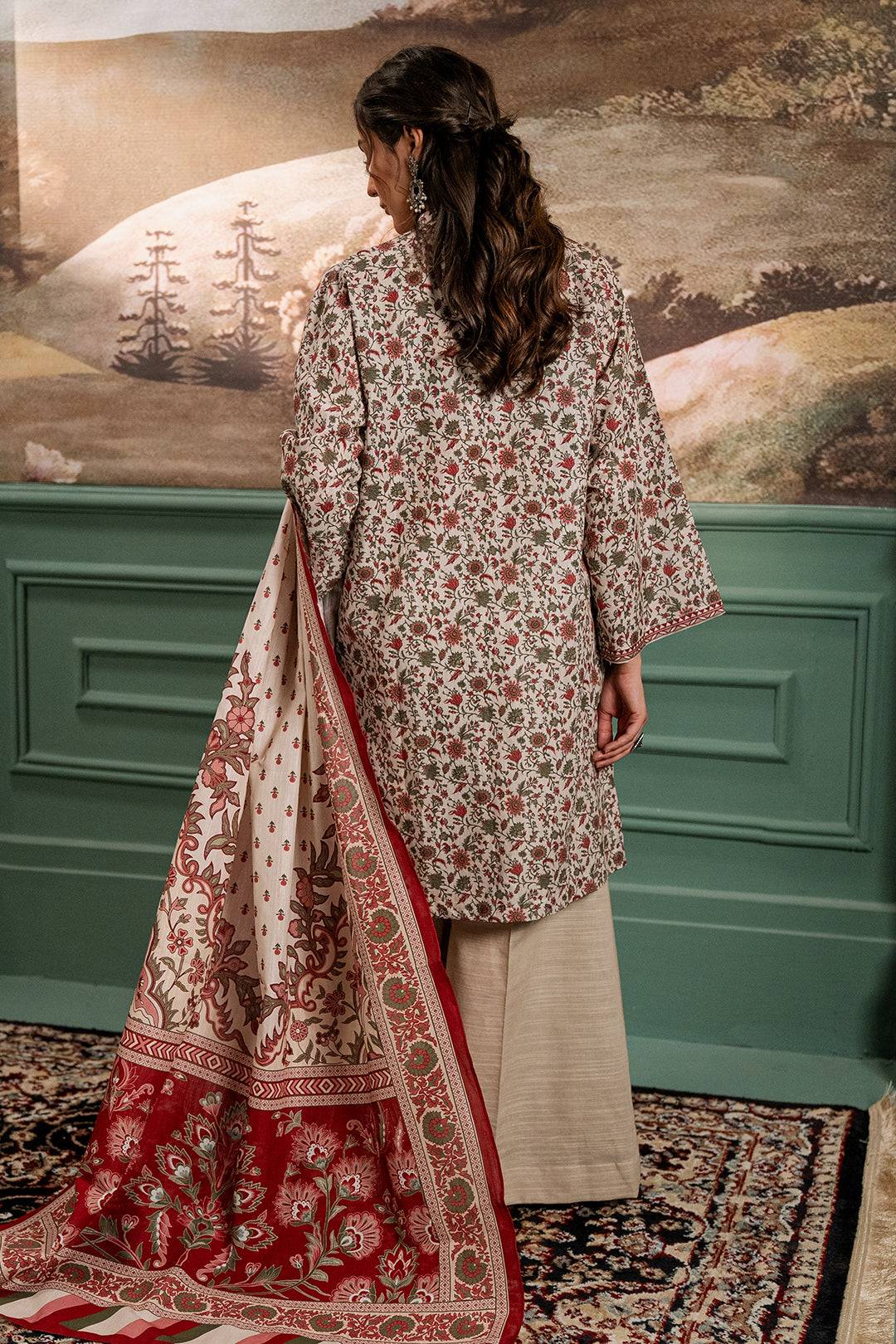 Zellbury | Unstitched 2 Piece Khaddar | Shirt Dupatta - 0334 by Maria Faisal - Registered Vendor of : Zellbury Women - type : Essential Unstitched - 100% original wedding dresses