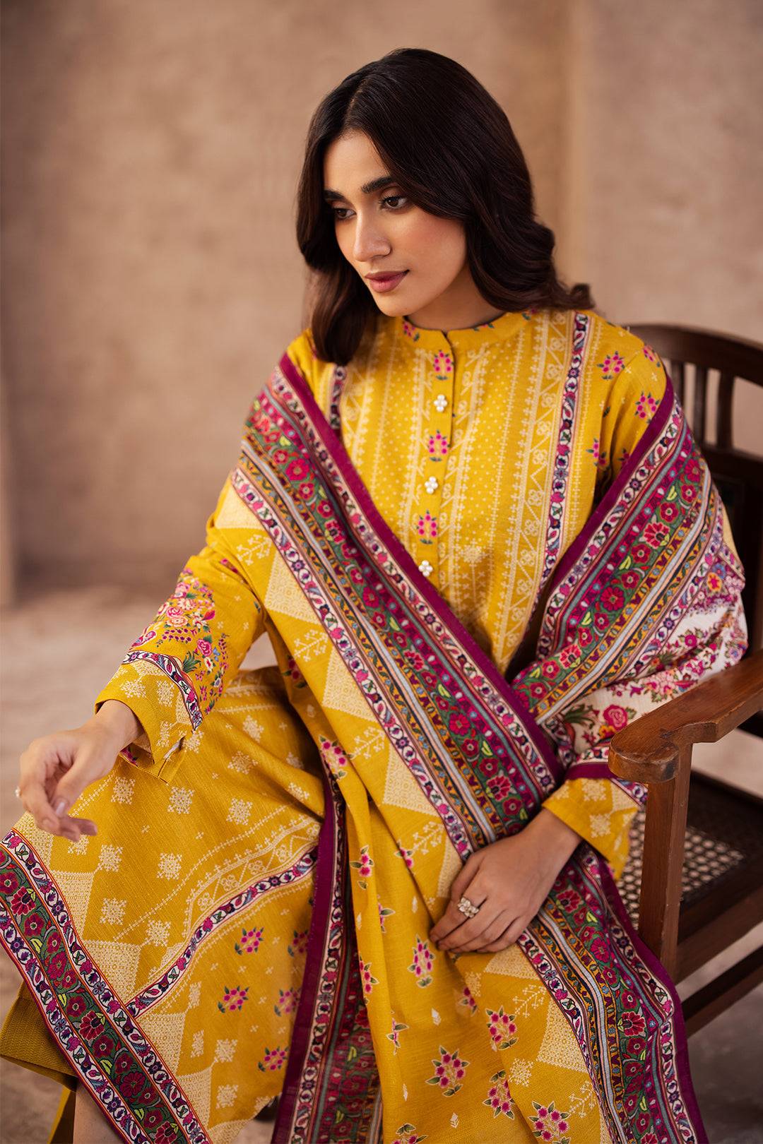 Zellbury | Unstitched 3 Piece Khaddar | Shirt Shalwar Dupatta - 0186 by Maria Faisal - Registered Vendor of : Zellbury Women - type : Essential Unstitched - 100% original wedding dresses
