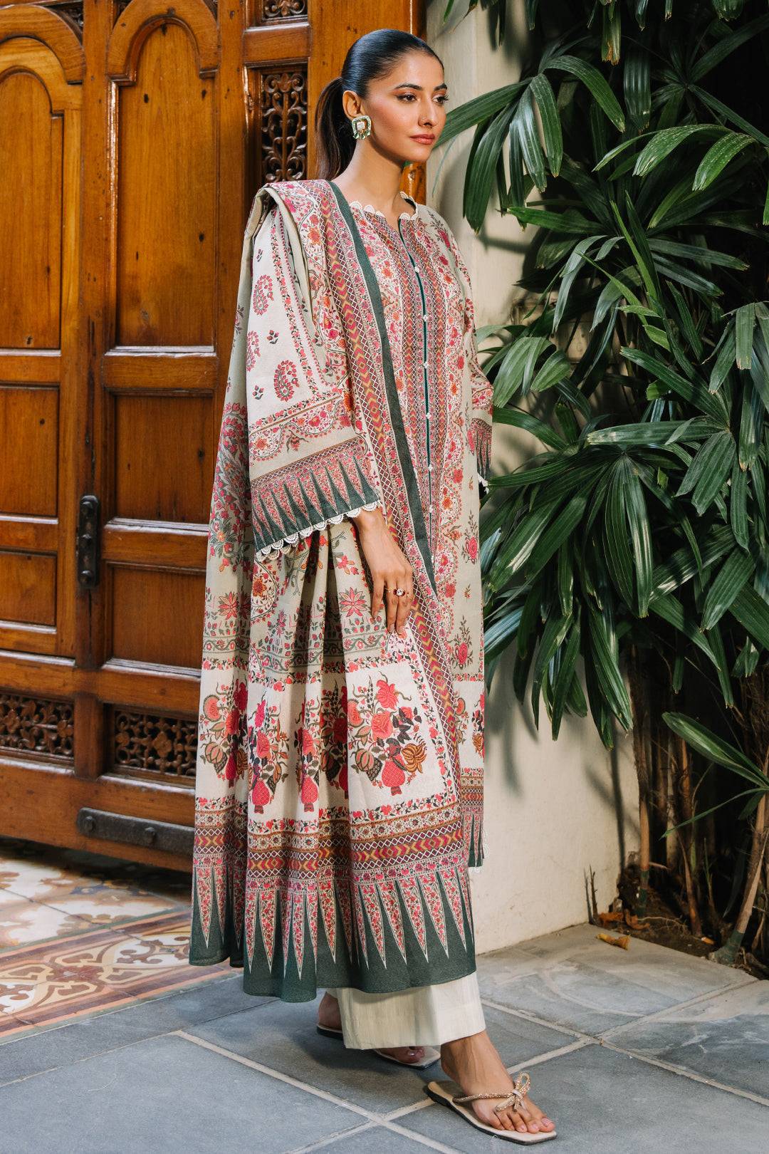 Zellbury | Unstitched 3 Piece Karandi | Shirt Shalwar Dupatta - 0302 by Maria Faisal - Registered Vendor of : Zellbury Women - type : Essential Unstitched - 100% original wedding dresses
