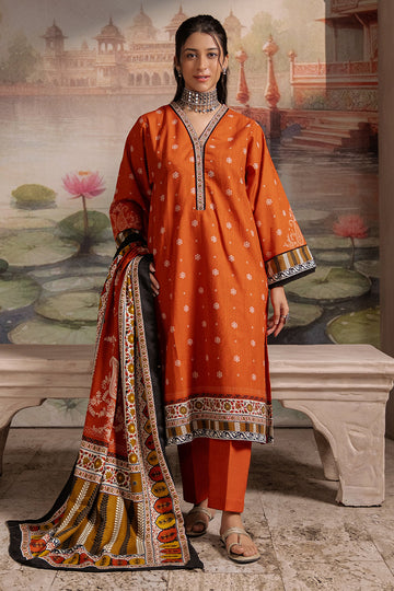 Zellbury | Unstitched 3 Piece Khaddar | Shirt Shalwar Shawl - 0391 - Designer Dress with Intricate embroidery and embellishments. Shop elegent wedding dress at Maria Faisal.