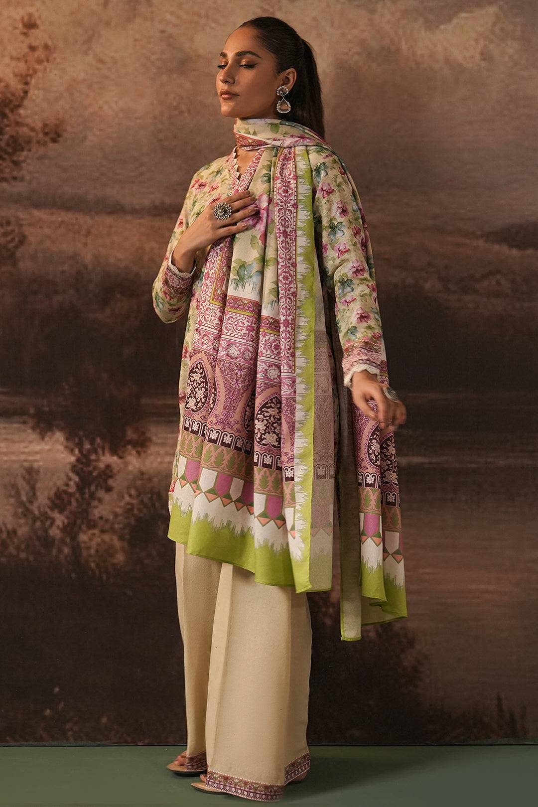 Zellbury | Unstitched 3 Piece Karandi | Shirt Shalwar Dupatta - 0458 by Maria Faisal - Registered Vendor of : Zellbury Women - type : Essential Unstitched - 100% original wedding dresses