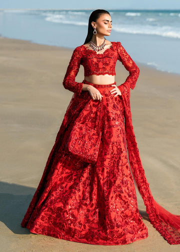 Waqas Shah | Amariage Luxury Formals | Ruby - Designer Dress with Intricate embroidery and embellishments. Shop elegent wedding dress at Maria Faisal.