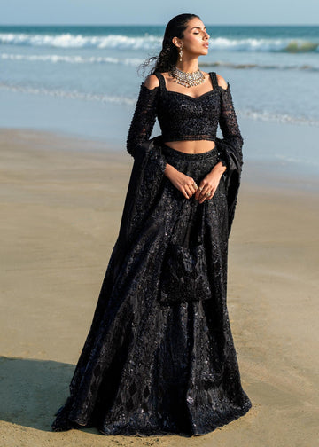Waqas Shah | Amariage Luxury Formals | Black Musk - Designer Dress with Intricate embroidery and embellishments. Shop elegent wedding dress at Maria Faisal.
