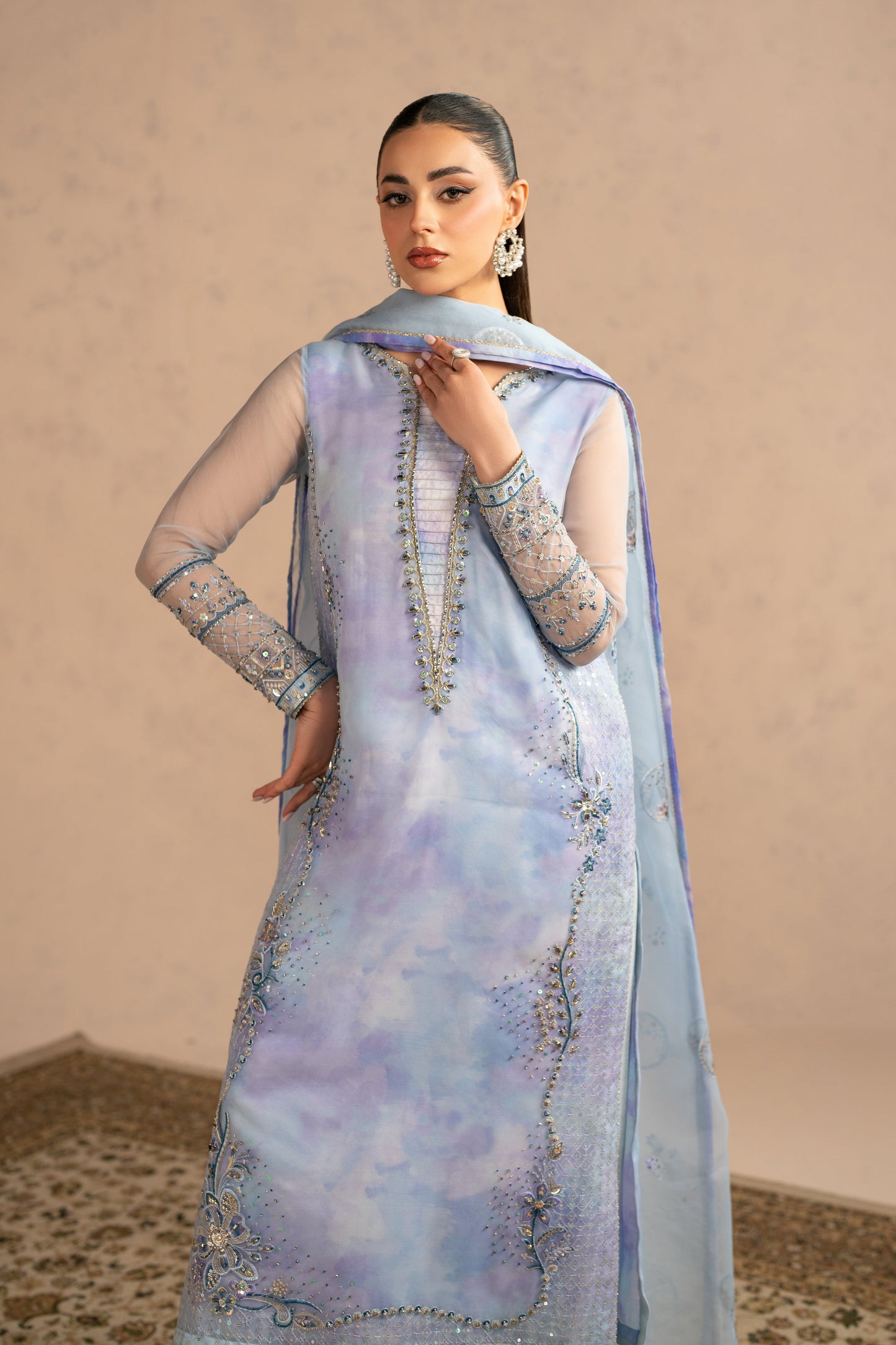 Naqshi | Festive Eid 26 | Rozal - Luxury Dress - available at Maria Faisal in UK and USA.