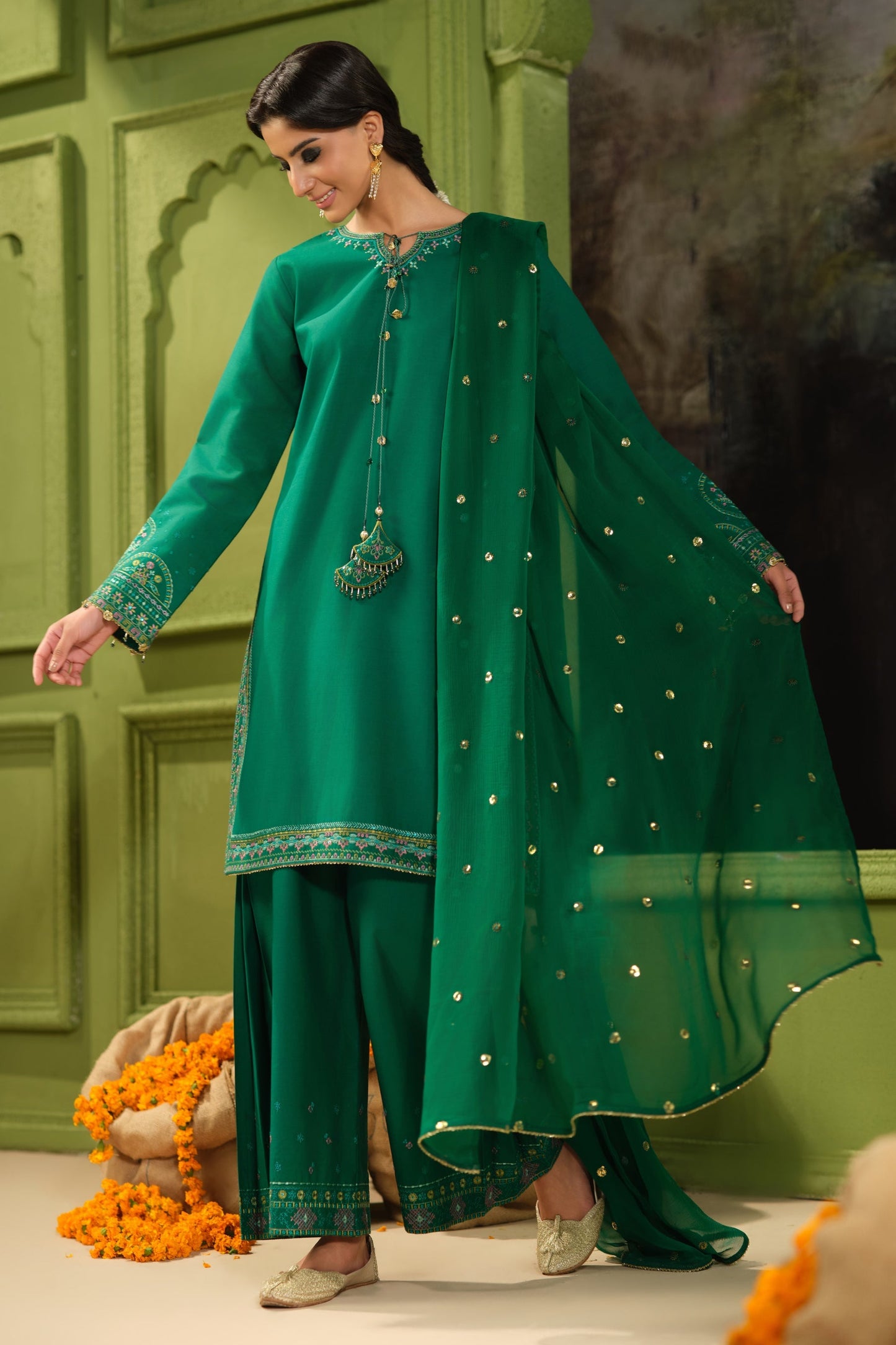 Naqshi | Festive Eid 26 | Malika - Luxury Dress - available at Maria Faisal in UK and USA.