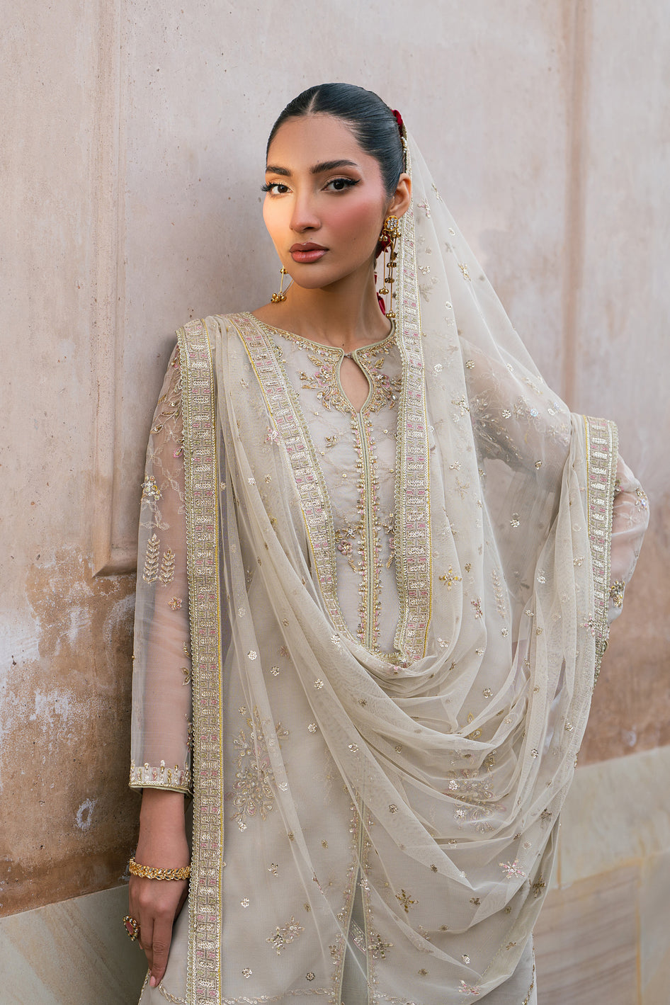 Naqshi | Festive Eid 26 | Saaz - Luxury Dress - available at Maria Faisal in UK and USA.