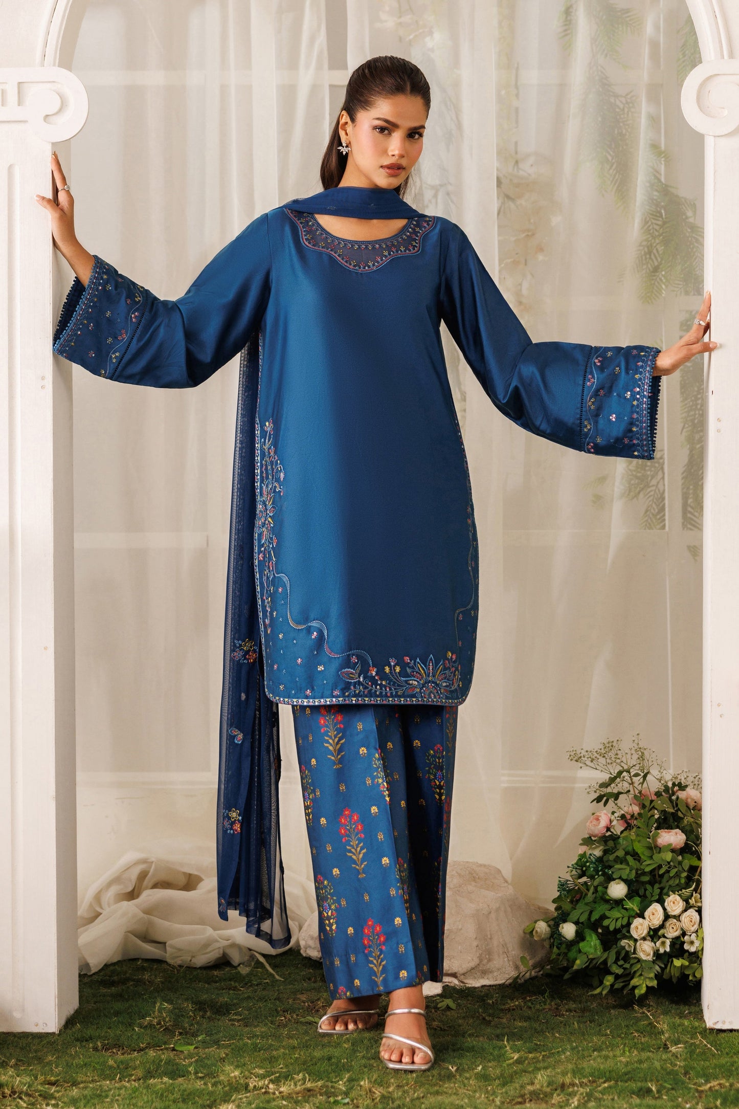 Naqshi | Festive Eid 26 | Mihha - Luxury Dress - available at Maria Faisal in UK and USA.
