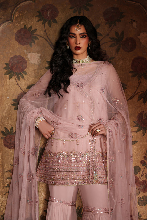 Naqshi | Kiraz Chiffon Collection | Zaria - Formal Dress - available at Maria Faisal in UK and USA.