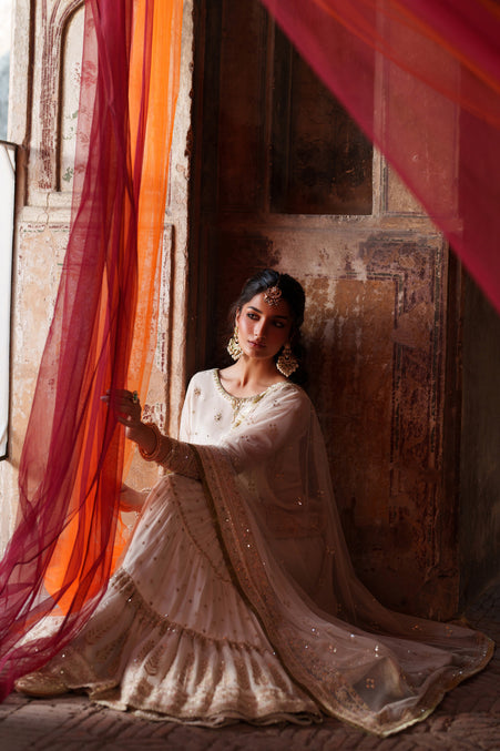 Naqshi | Kiraz Chiffon Collection | Umaima - Formal Dress - available at Maria Faisal in UK and USA.