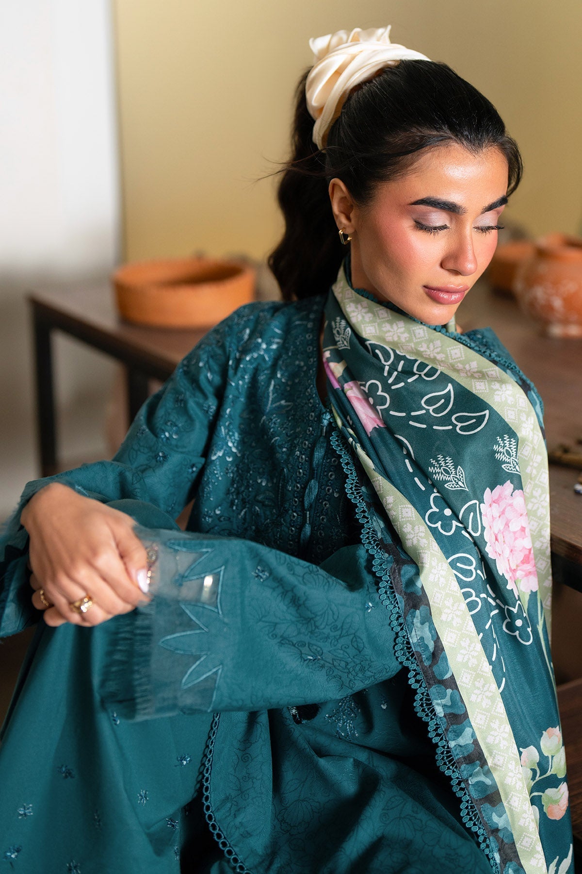 Nureh | Raha Lawn | NE-237 - Luxury Dress - available at Maria Faisal in UK and USA.