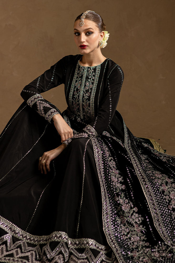 Marjjan | De Rose Velvet | MRV-14 (BLACK) - Ladies Clothes - Maria Faisal