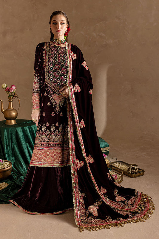 Marjjan | De Rose Velvet | MRV-08 (MEHROON) - Ladies Clothes - Maria Faisal