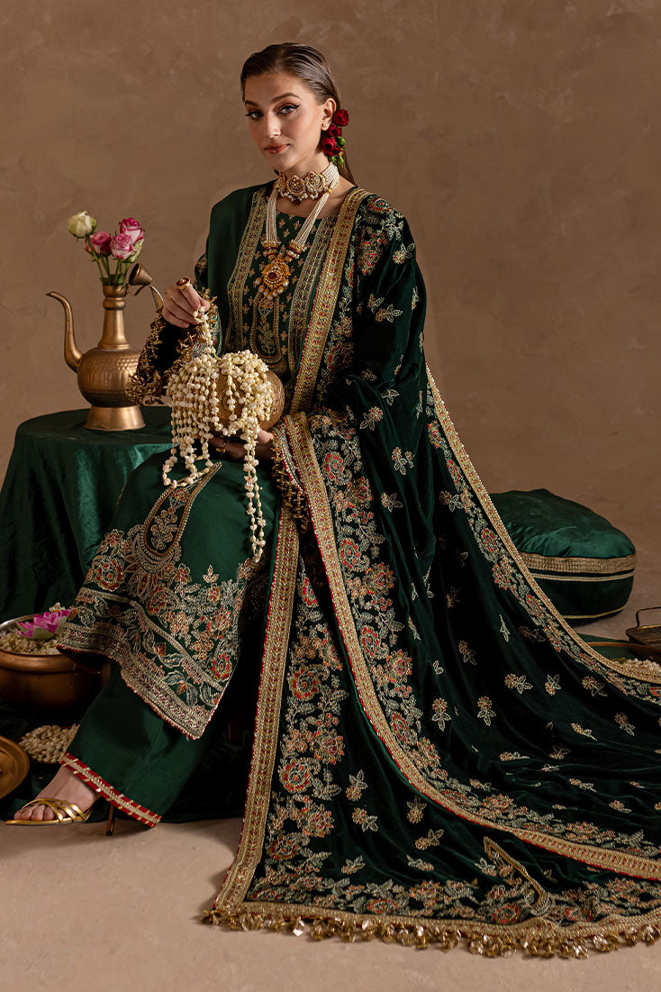 Marjjan | De Rose Velvet | MRV-11 (GREEN) - Ladies Clothes - Maria Faisal