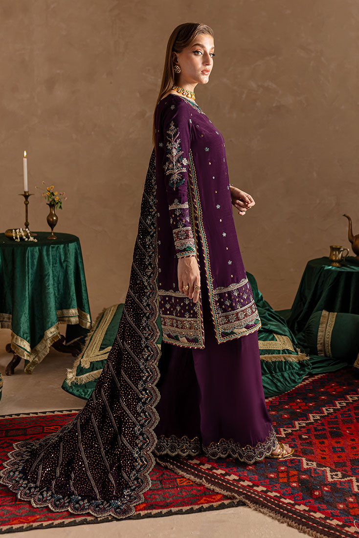 Marjjan | De Rose Velvet | MRV-12 (PURPLE) - Ladies Clothes - Maria Faisal