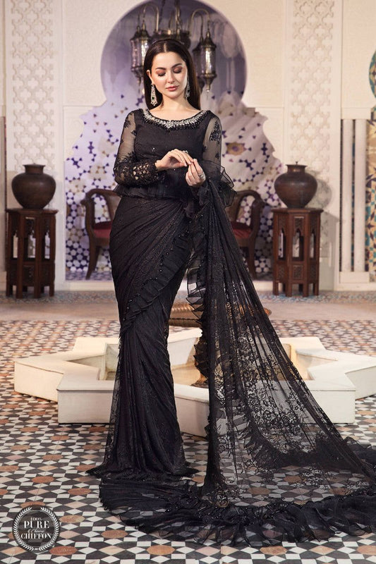 Maria B | Mbroidered Collection | MPC-21-106-Black - Designer Dress with Intricate embroidery and embellishments. Shop elegent wedding dress at Maria Faisal.