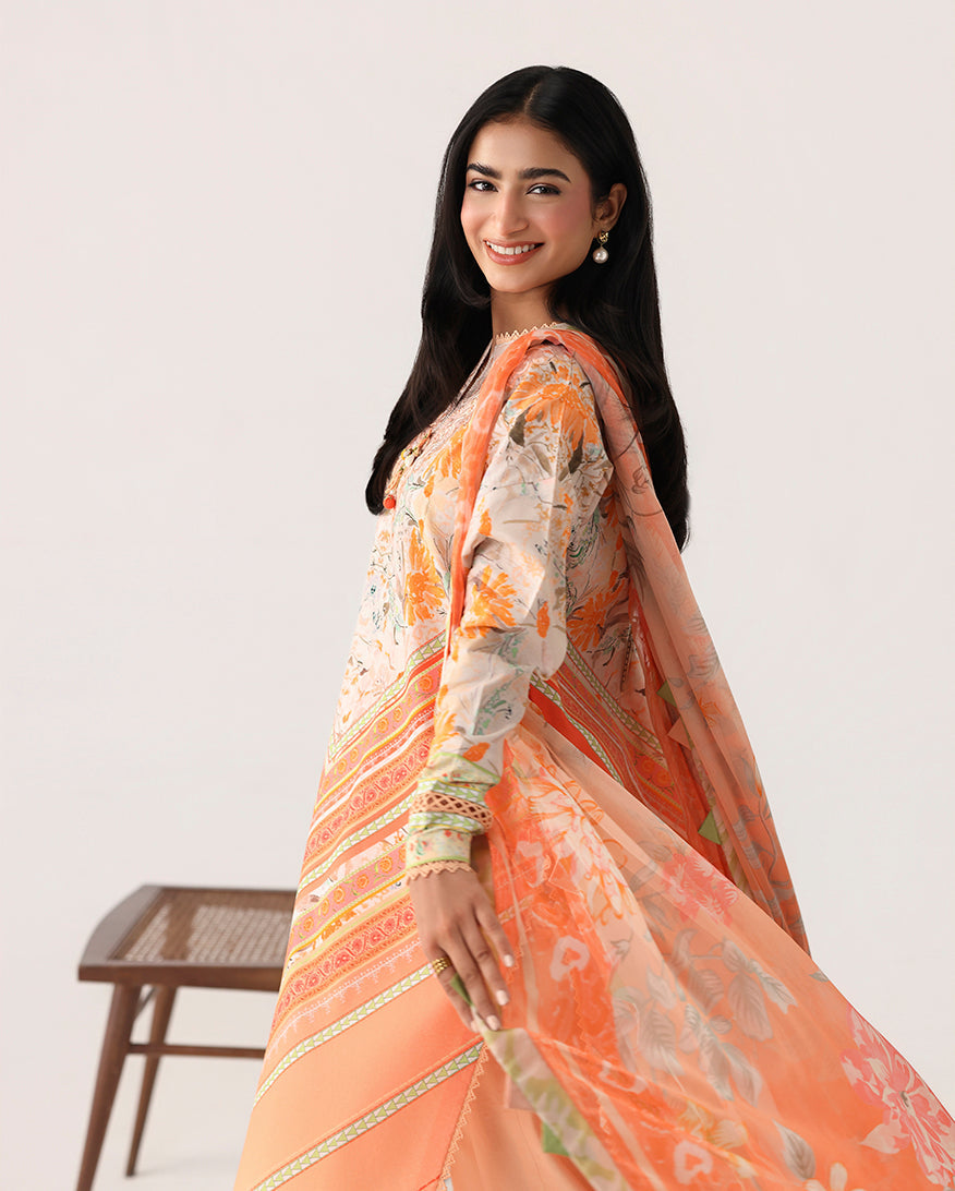 Roheenaz | Rosette Lawn | Whispering Wind - Casual Dress - available at Maria Faisal in UK and USA.