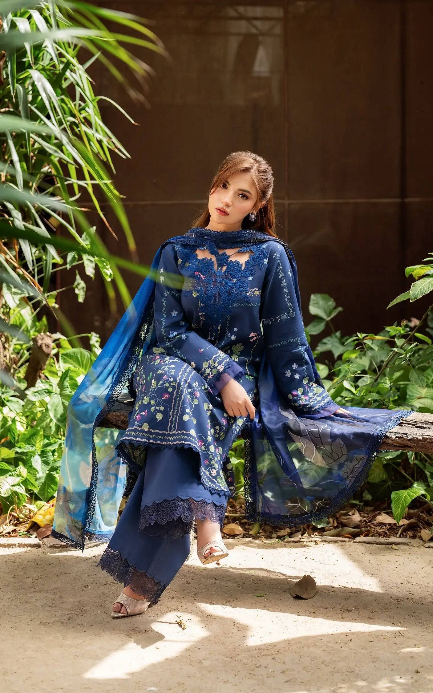 Asifa and Nabeel | Yakin Summer 25 | Moonlit Garden-(YKL25-08) by Maria Faisal - Registered Vendor of : Asifa and Nabeel - type : Ladies Clothes - 100% original wedding dresses