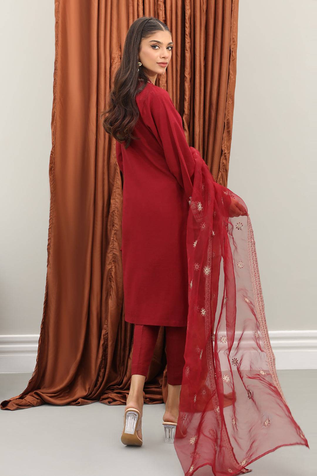 Zellbury | Winter Pret | Embroidered Kurta Dupatta Trouser - 3278 by Maria Faisal - Registered Vendor of : Zellbury Women - type : Luxury Pret - 100% original wedding dresses