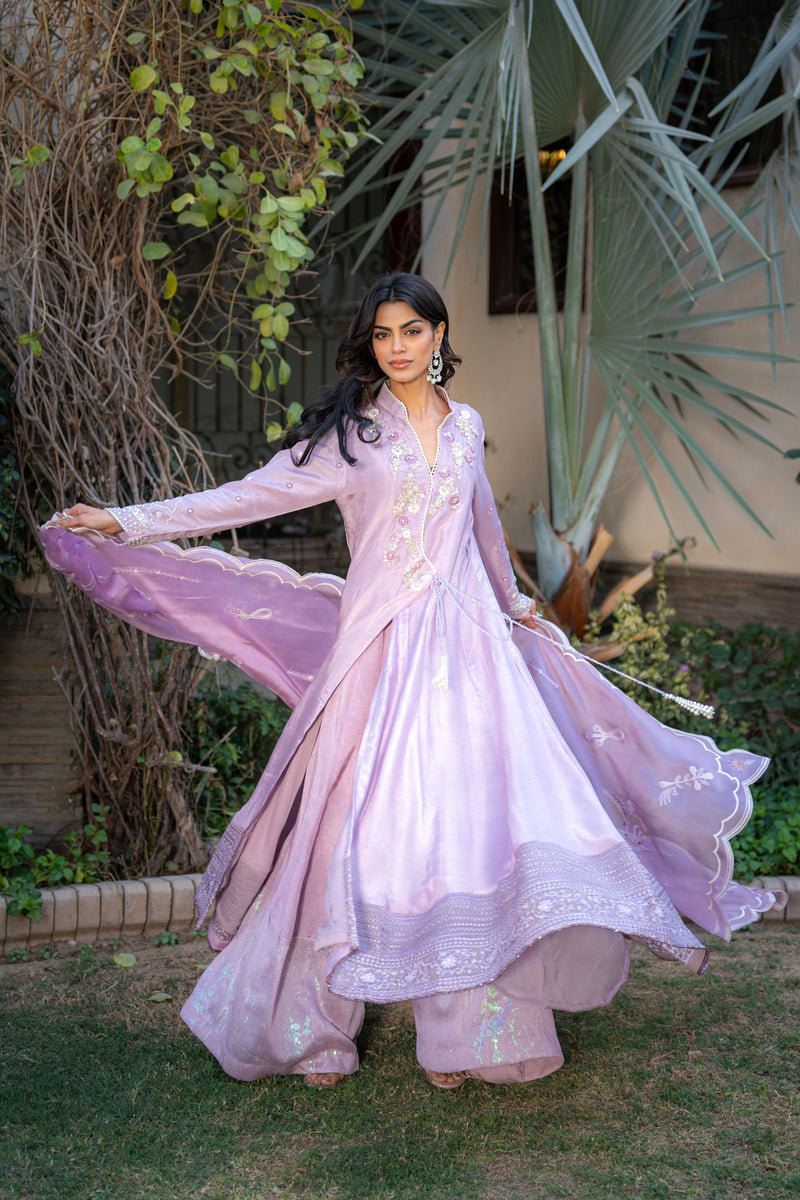 Wahaj M Khan | Pari Collection | Lilac Anarkali - Ladies Clothes - Maria Faisal