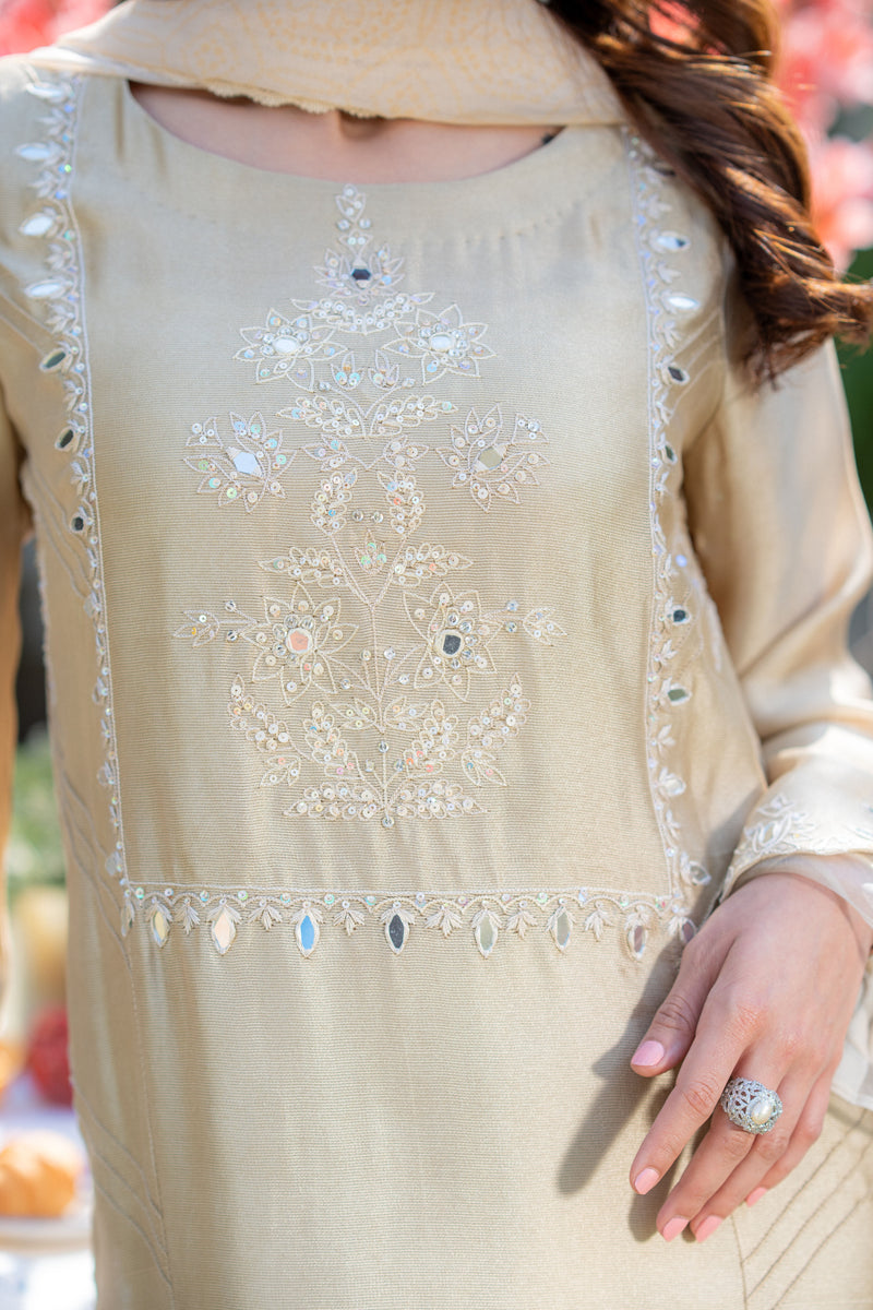 Wahaj M Khan | Pari Collection | Ivory biege Pari Outfit - Ladies Clothes - Maria Faisal