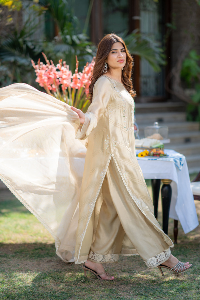 Wahaj M Khan | Pari Collection | Ivory biege Pari Outfit - Ladies Clothes - Maria Faisal