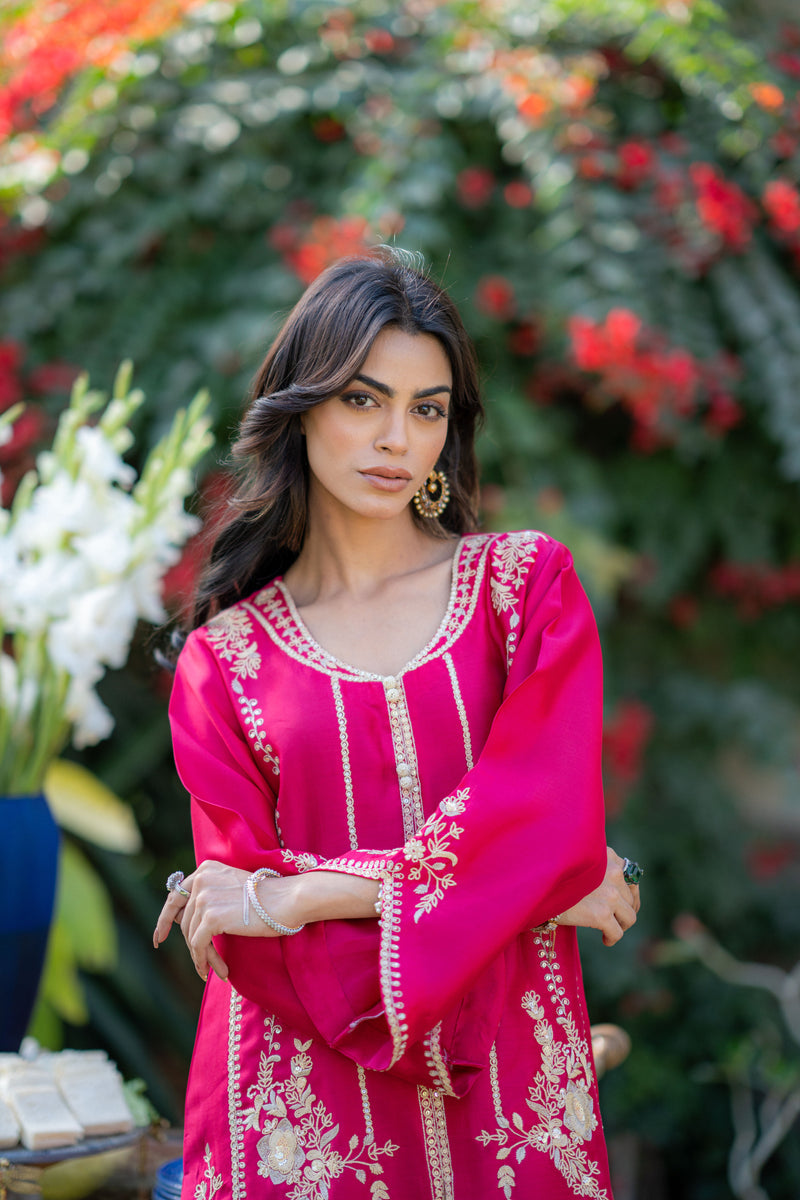 Wahaj M Khan | Pari Collection | Hotpink Sheesha Jacket