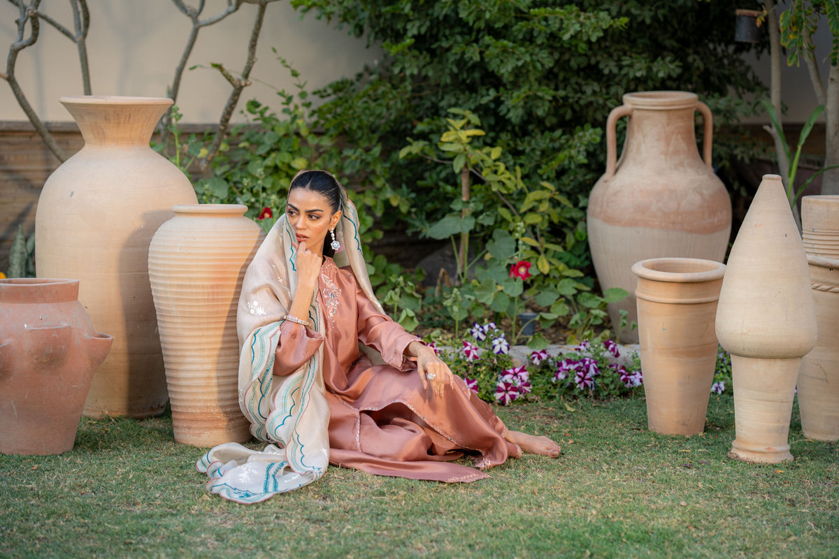 Wahaj M Khan | Pari Collection | Mocha Sheesha Pari Outfit - Ladies Clothes - Maria Faisal